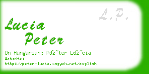lucia peter business card